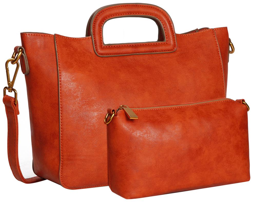 

Bagkok Orange PU Satchel