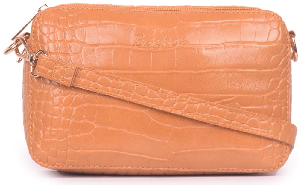 

Bagkok Tan PU Solid Crossbody Bag