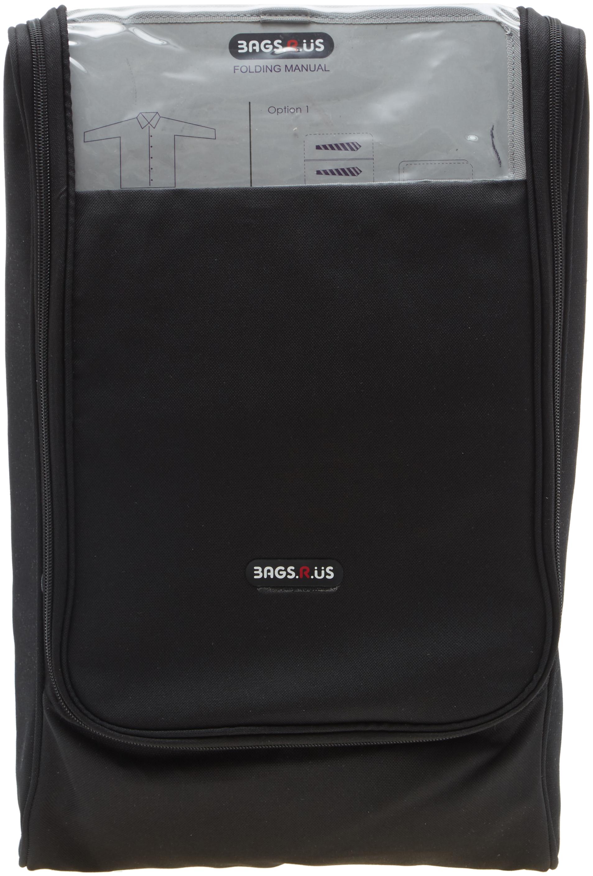 

BagsRUs Black Polyester Zipper Packing Shirt Cover with Free Folding Board