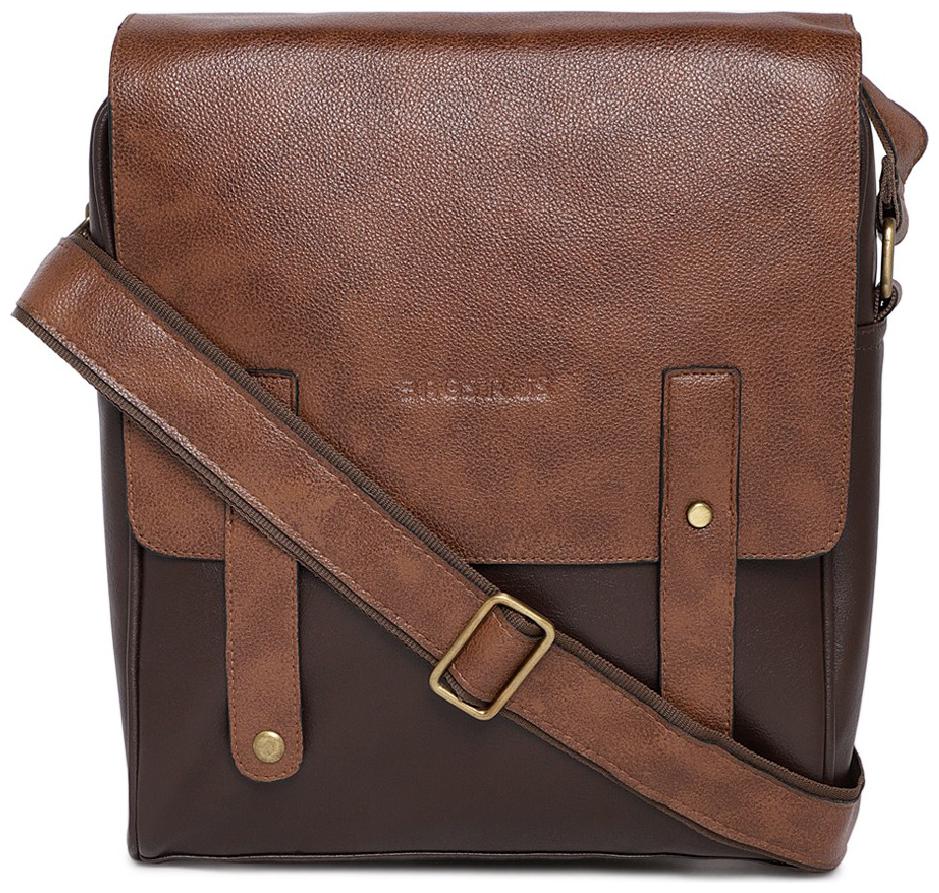 

BagsRUs Faux Leather 31 cms Tan Tablet Messenger Sling Bag