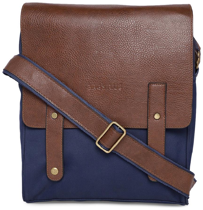 

BagsRUs Faux Leather 30 cms Navy Blue Tablet Messenger Sling Bag