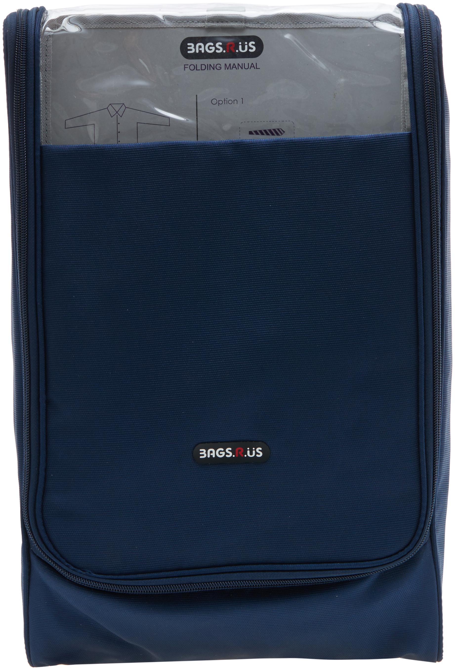 

BagsRUs Navy Blue Polyester Zipper Packing Shirt Cover with Free Folding Board