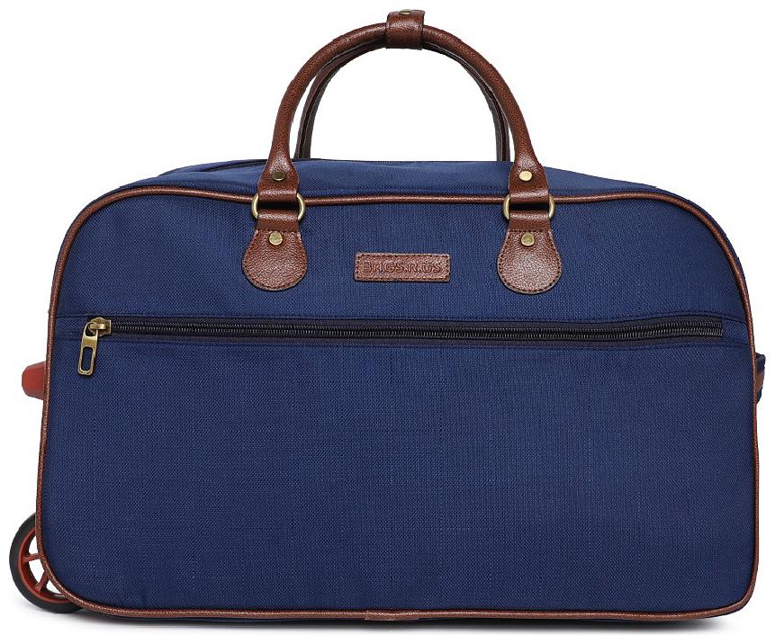 

BagsRus Polyester 52 cms Navy Blue Softsided Carry-On Duffel Cabin Trolley Cabin Size Soft Luggage Bag ( Blue 2 Wheels )