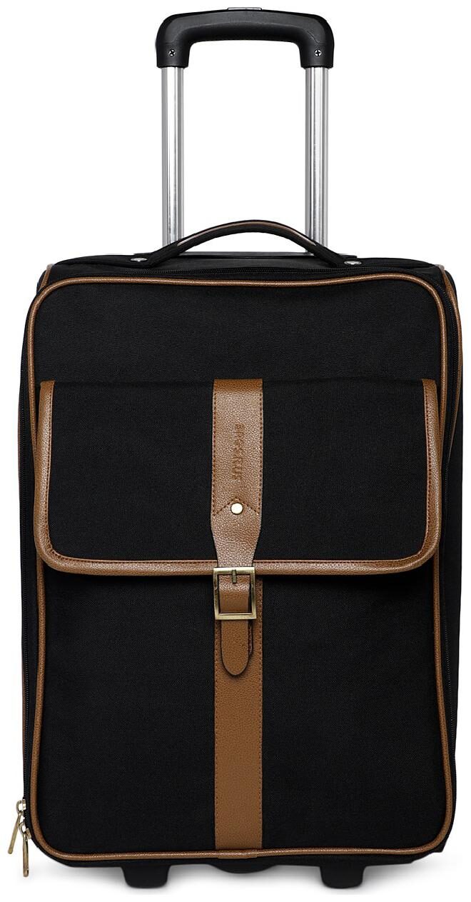 

BagsRus Polyester 54 cms Black Softsided Carry-On Laptop Cabin Trolley Cabin Size Soft Luggage Bag ( Black 2 Wheels )