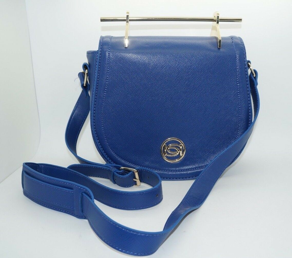 

BEBE Royal Blue Top Handle Crossbody Saddle Bag Purse