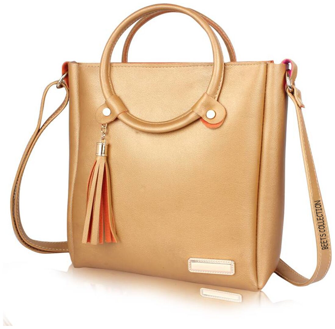 

BEETS COLLECTION Gold PU Solid Sling Bag