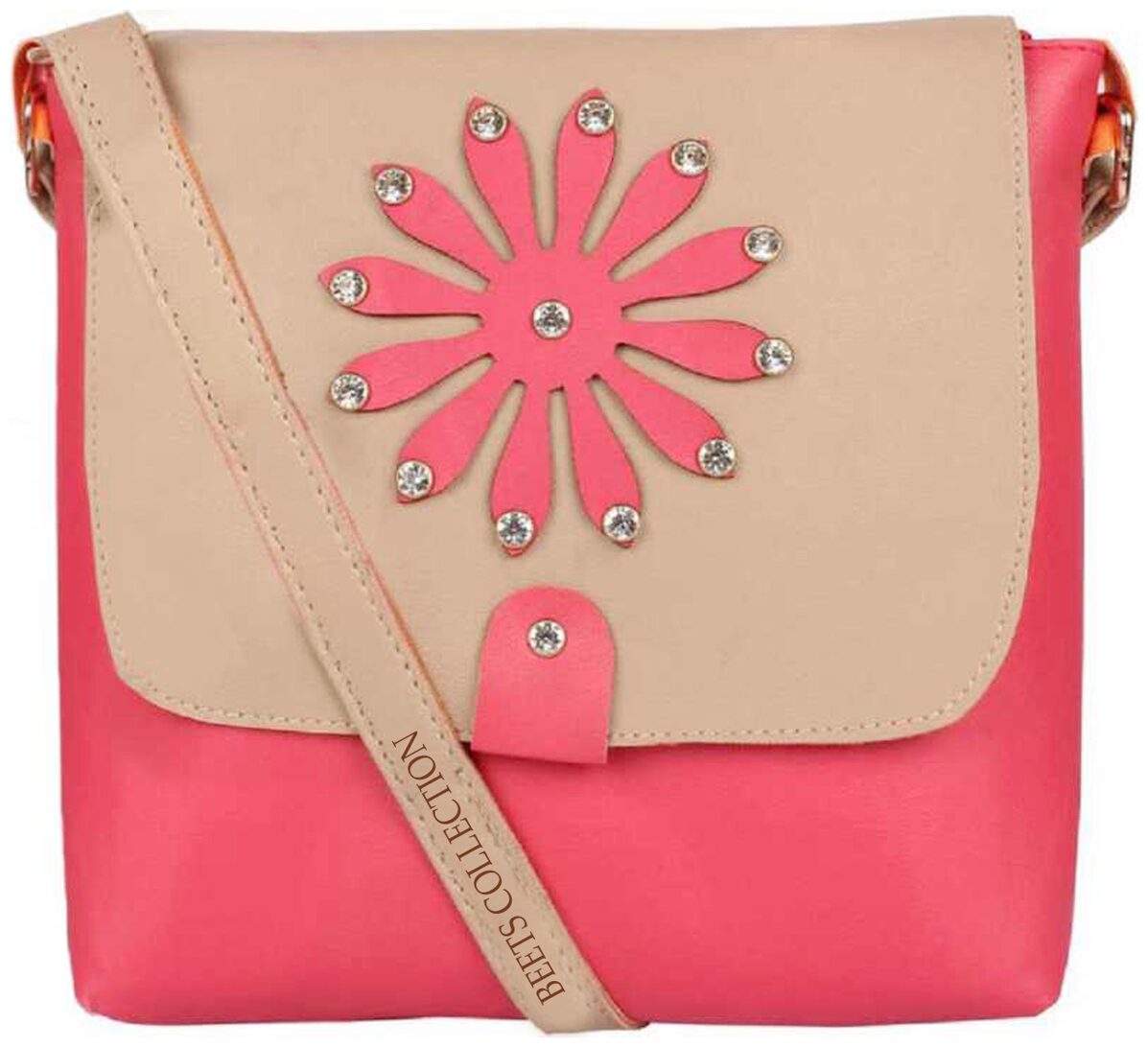 

BEETS COLLECTION Pink PU Solid Sling Bag