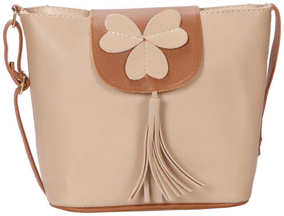 

Bagkok Beige PU Solid Sling Bag
