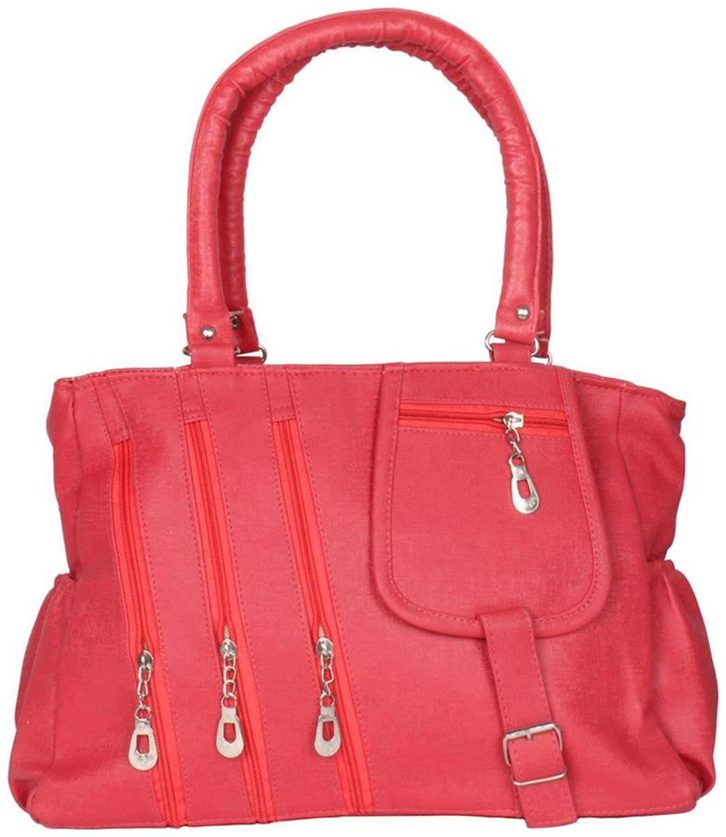 

Bellina Pink Faux Leather Handheld Bag
