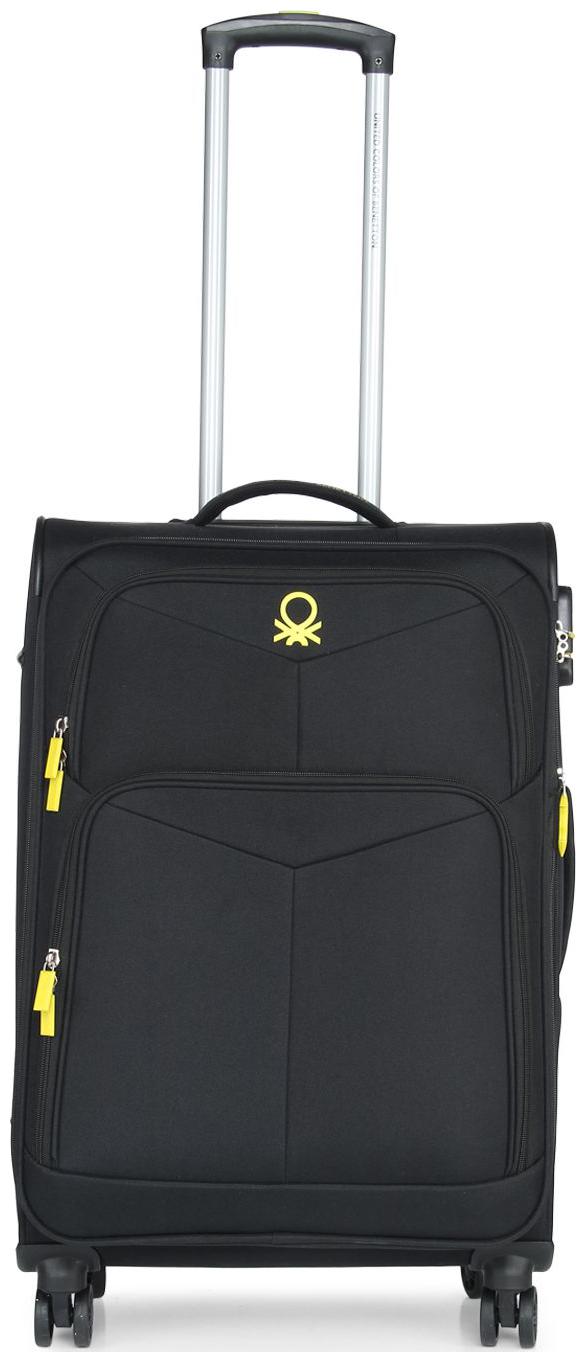 

United Colors Of Benetton Medium Size Soft Luggage Bag ( Black 4 Wheels )