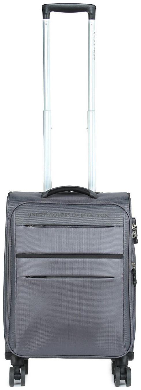 

United Colors Of Benetton Cabin Size Soft Luggage Bag ( Grey 4 Wheels )
