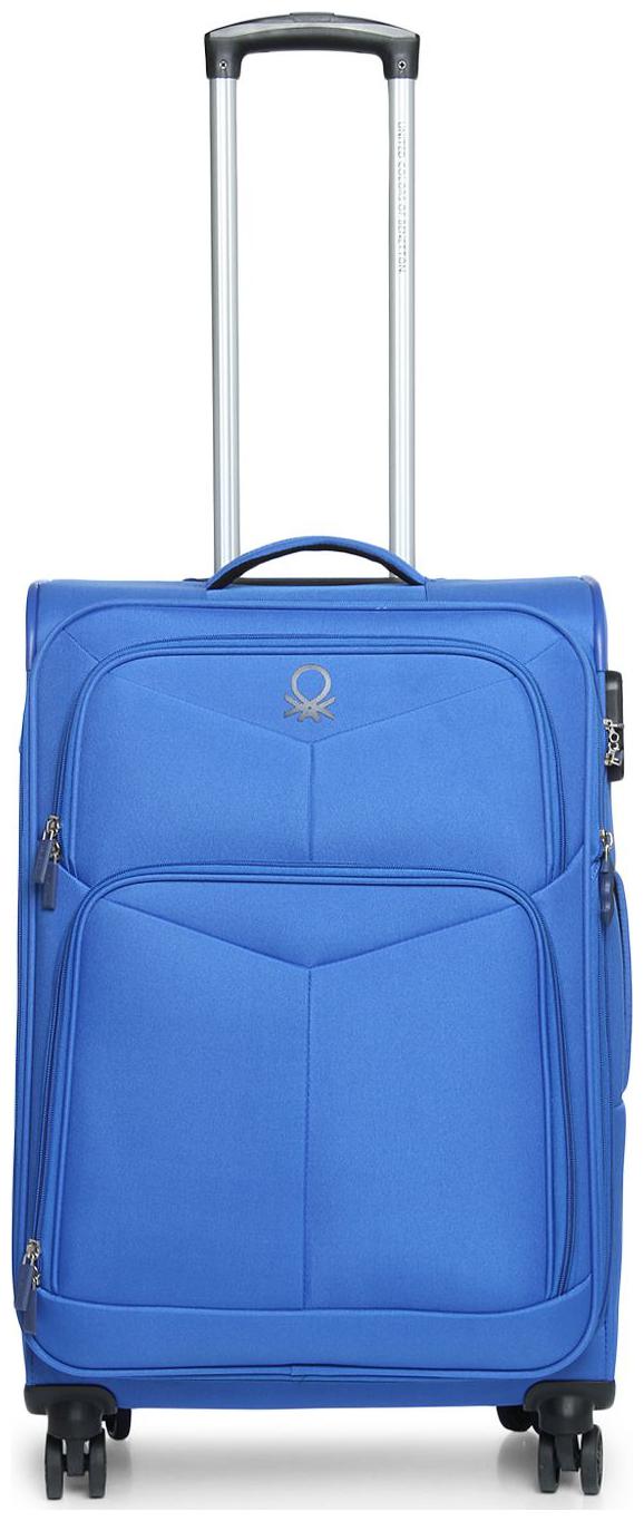 

United Colors Of Benetton Medium Size Soft Luggage Bag ( Blue 4 Wheels )