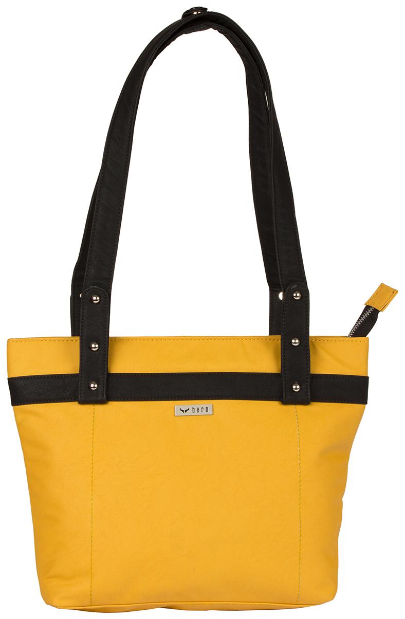

BERN Yellow Faux Leather Handheld Bag