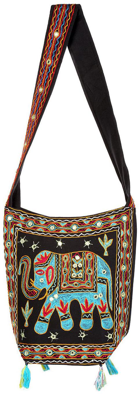 

Black Blue Ethnic Sling Bag Mirror Work Cotton Sling Bags For Girls 15 X 7 X 15 Sling Bags For Women Girls Sling Bag By Rajrang