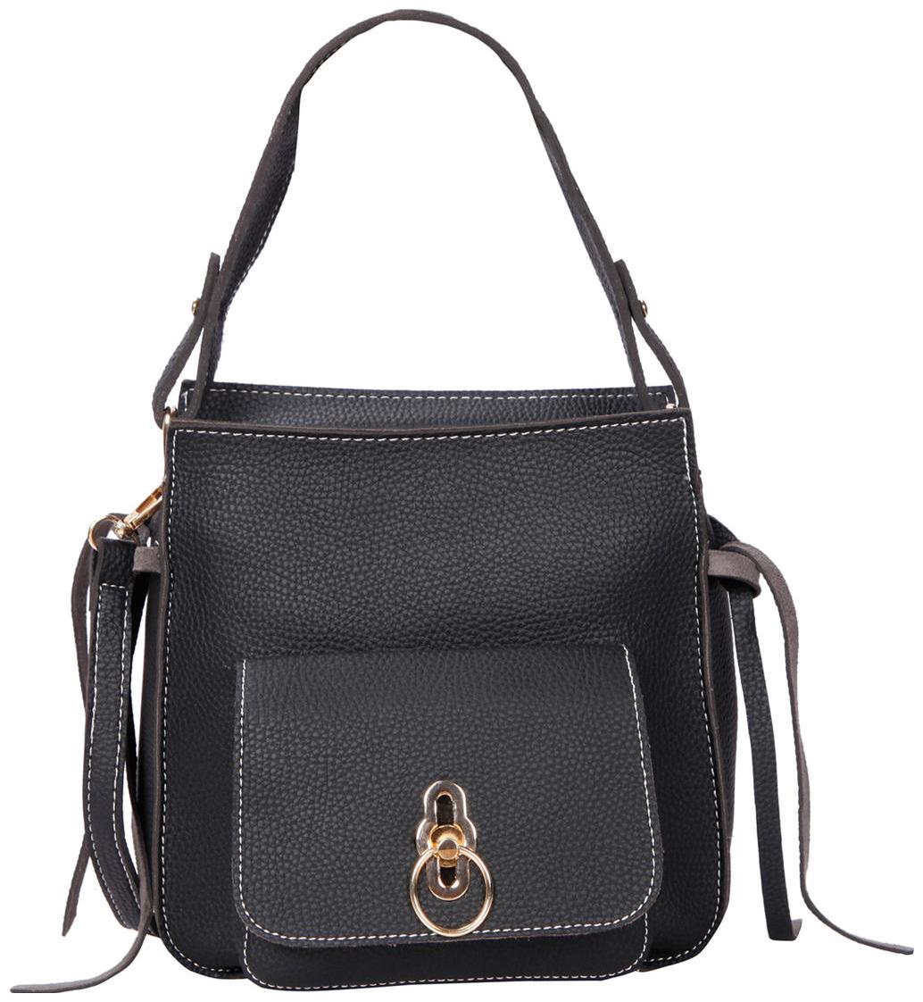 

Bagkok Black PU Solid Sling Bag