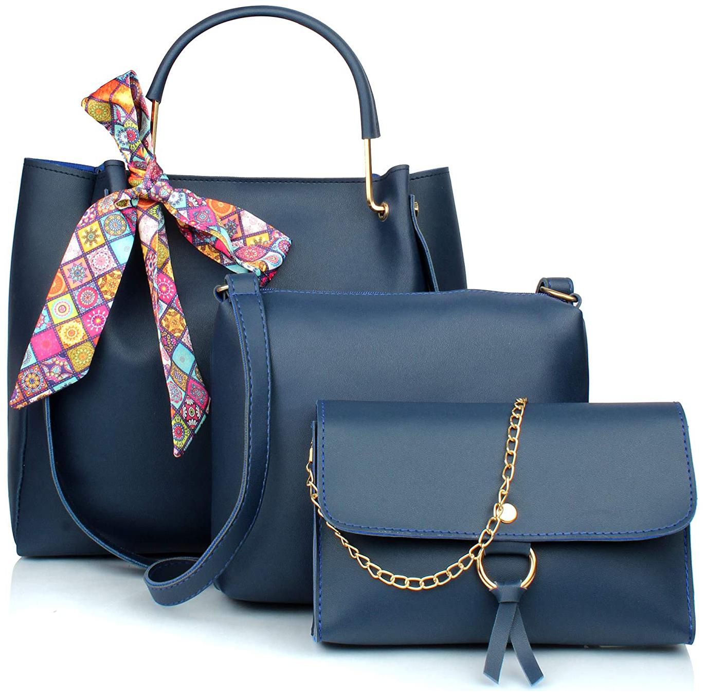 

The Mini NEEDLE Blue PU Shoulder Bag - CB-RBN-BLU