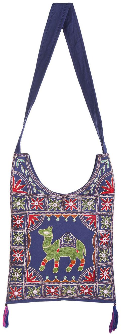 

Blue Green Ethnic Sling Bag Mirror Work Cotton Sling Bags For Girls 14 X 0 5 X 19 Sling Bags For Women Camel Girls Sling Bag By Rajrang