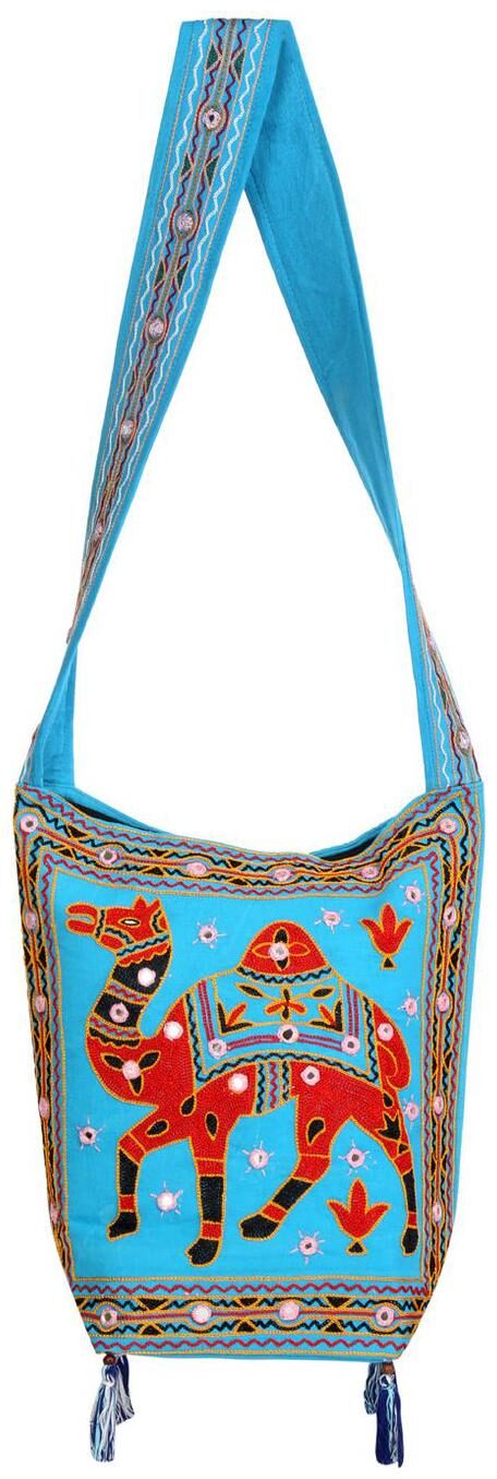 

Blue Green Ethnic Sling Bag Mirror Work Cotton Sling Bags For Girls 15 X 7 X 15 Sling Bags For Women Girls Sling Bag By Rajrang