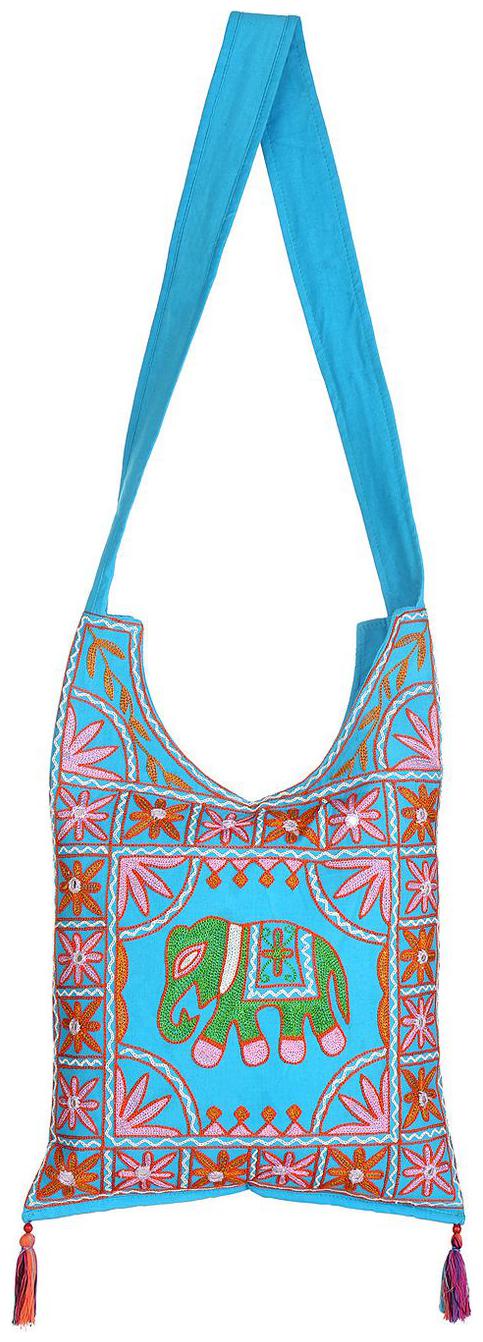 

Blue Pink Ethnic Sling Bag Embroidered Cotton Sling Bags For Girls 14 X 0 5 X 19 Sling Bags For Women Girls Sling Bag By Rajrang