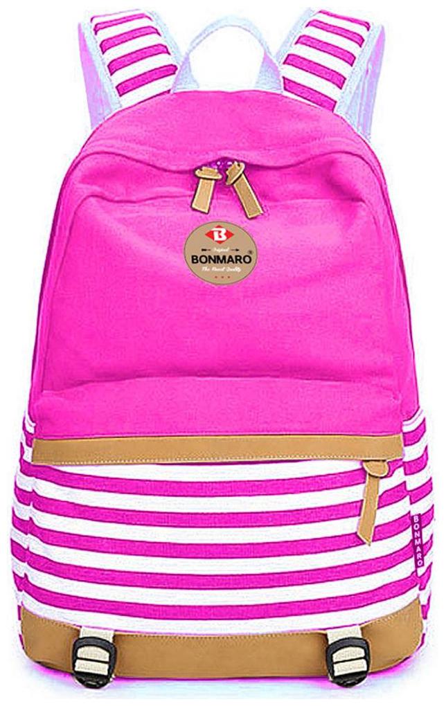 

Bonmaro Pink Canvas Backpack