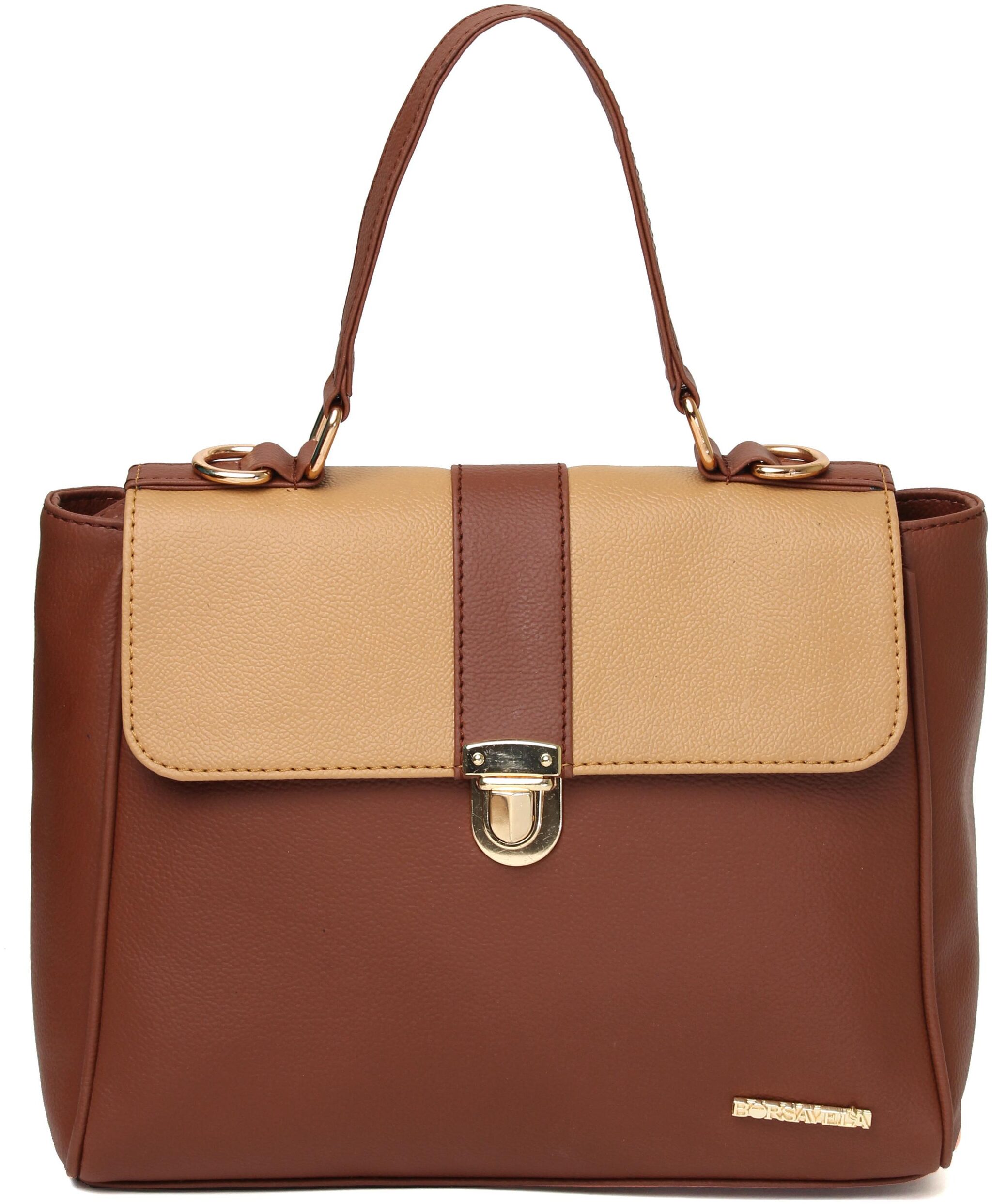 

Borsavela Brown PU Handheld Bag