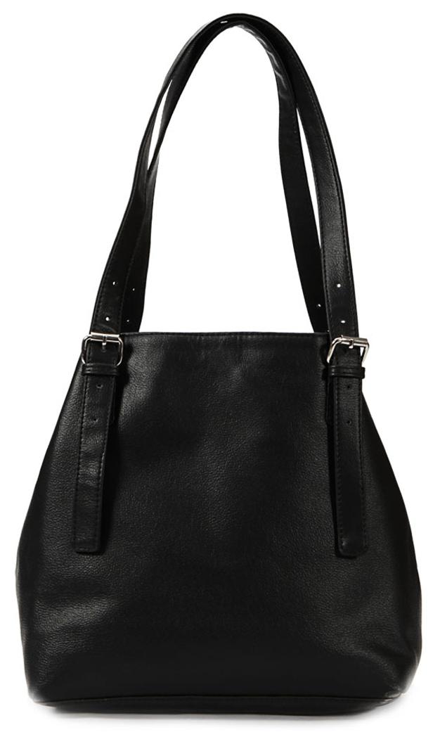 

Borsavela Black Faux Leather Handheld Bag
