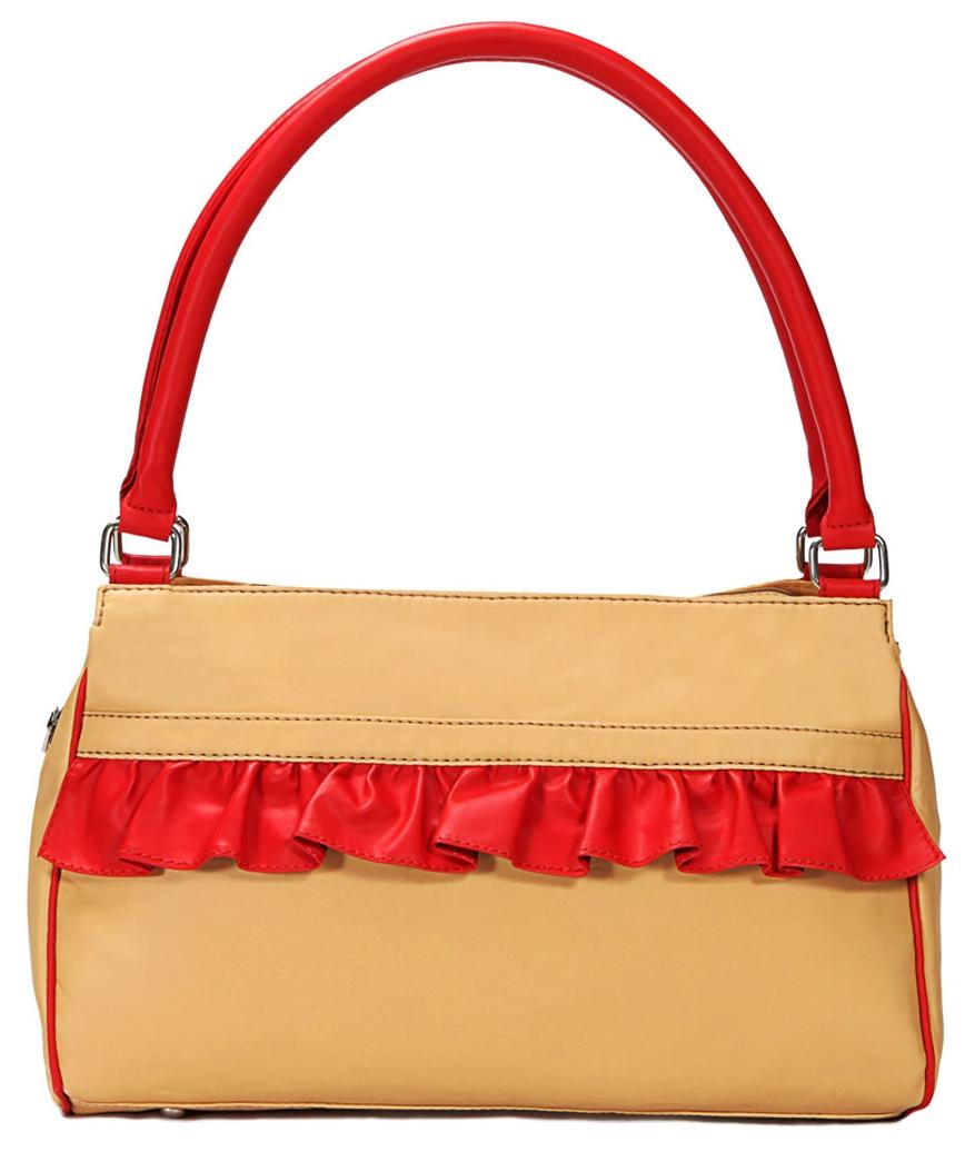 

Borsavela Yellow Faux Leather Handheld Bag