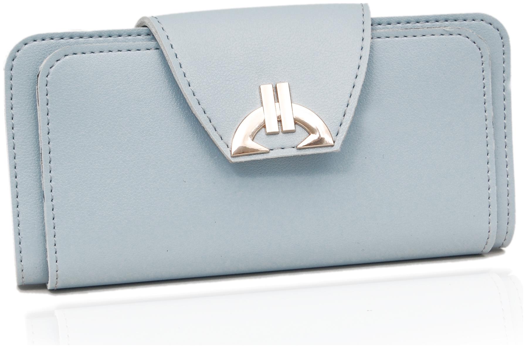 

BORSE Women Blue Leather Wallet