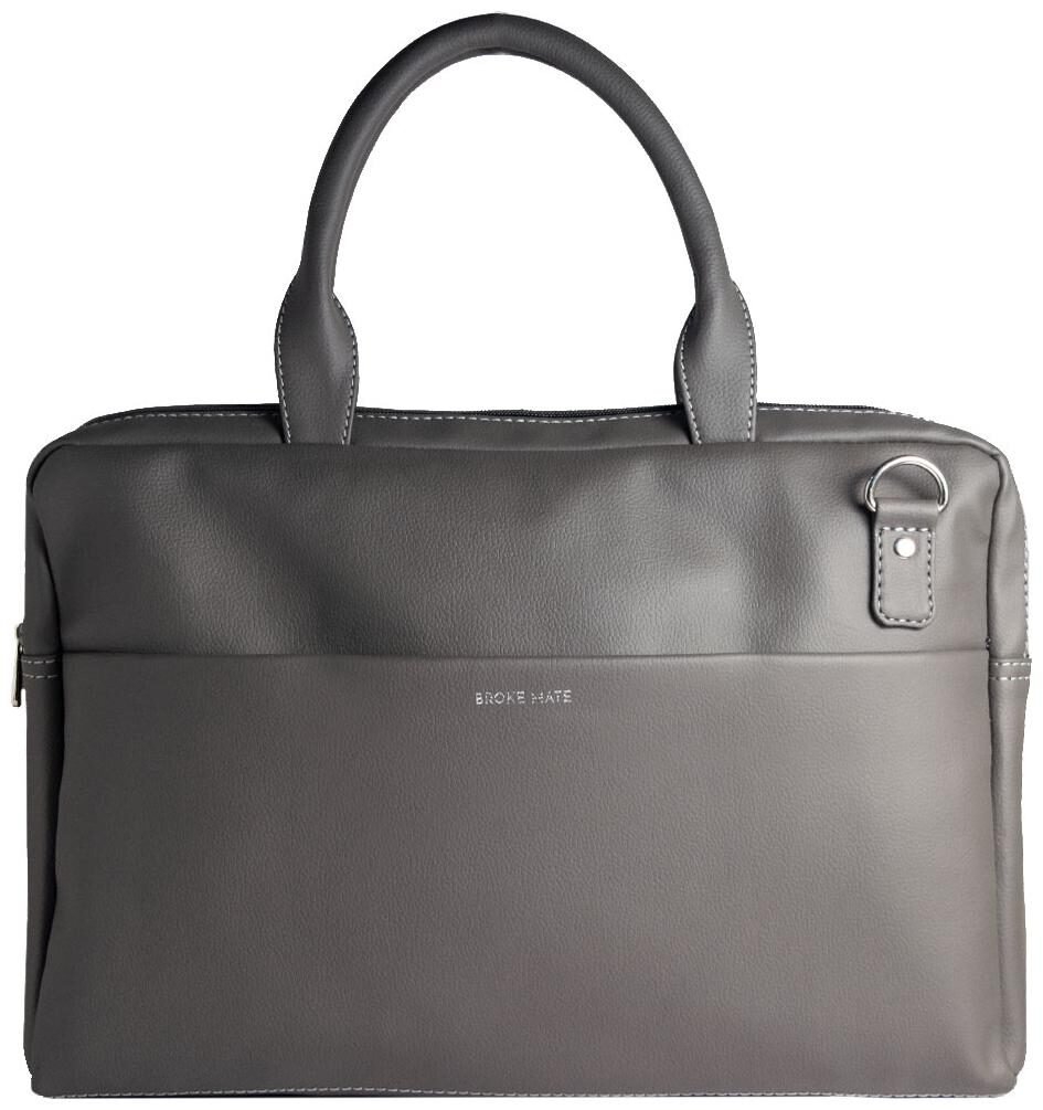 

BROKE MATE Grey PU Laptop Messenger Bag