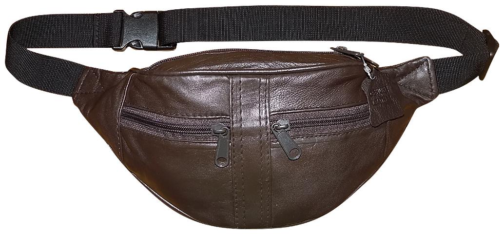 

Brown Genuine Leather Waist Pouch For Unisex