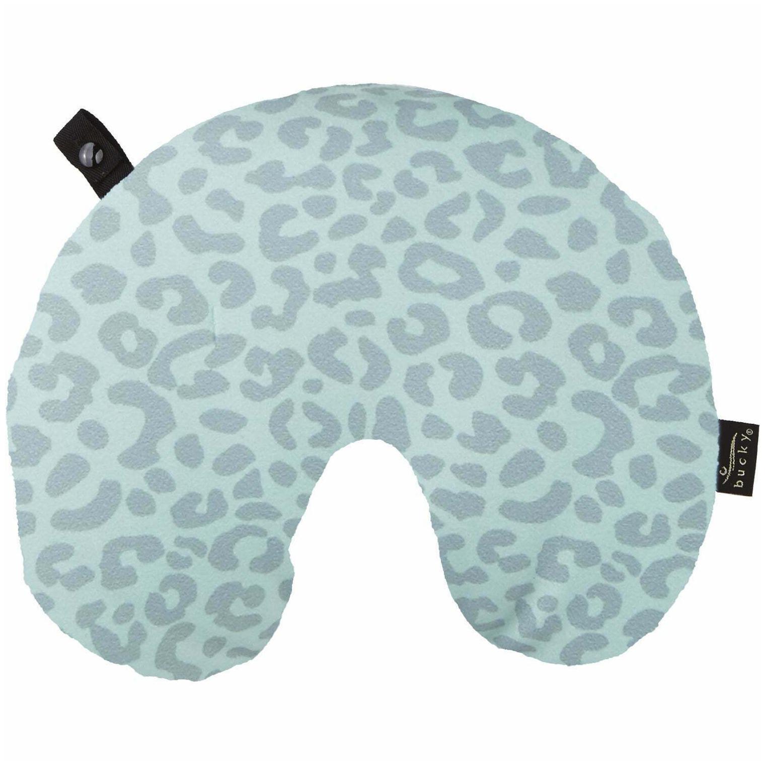

Bucky Fun Fur Travel Neck Pillow with Snap Go leopard ice