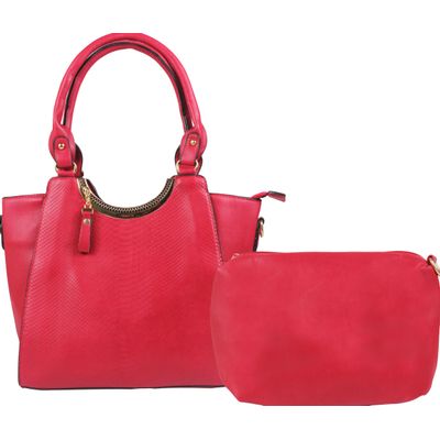 

BULLS HIDE Red Faux Leather Handheld Bag
