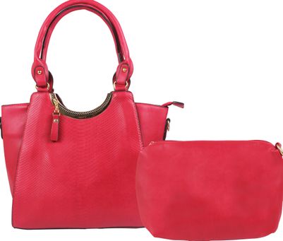 

BULLS HIDE Red Faux Leather Handheld Bag