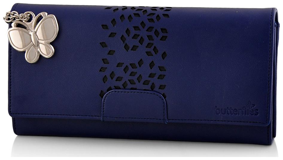 

Butterflies Women Blue PU Wallet