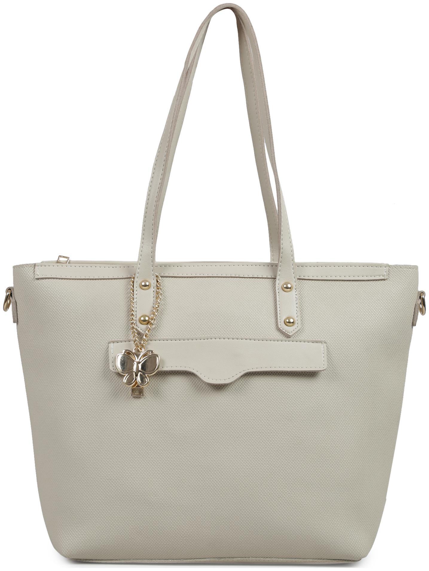 

Butterflies Beige PU Handheld Bag