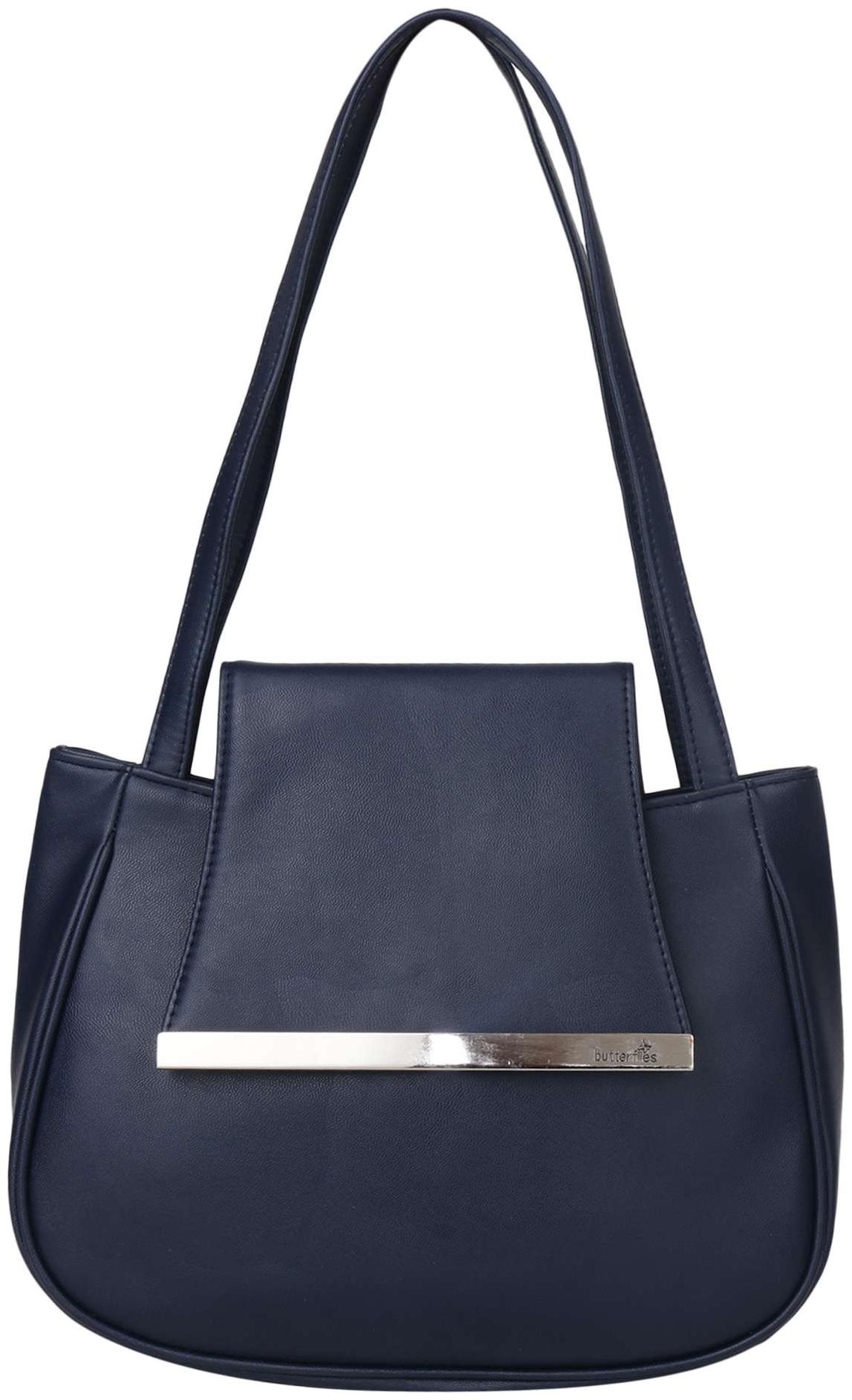 

Butterflies Blue Faux Leather Handheld Bag