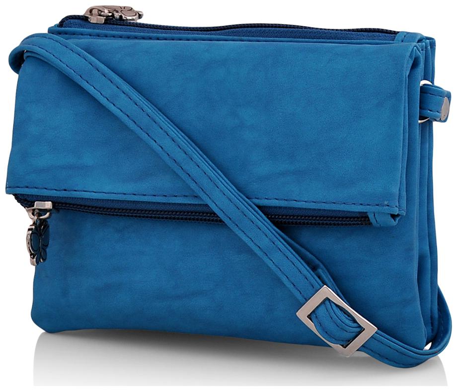 

Butterflies Blue PU Solid Sling Bag