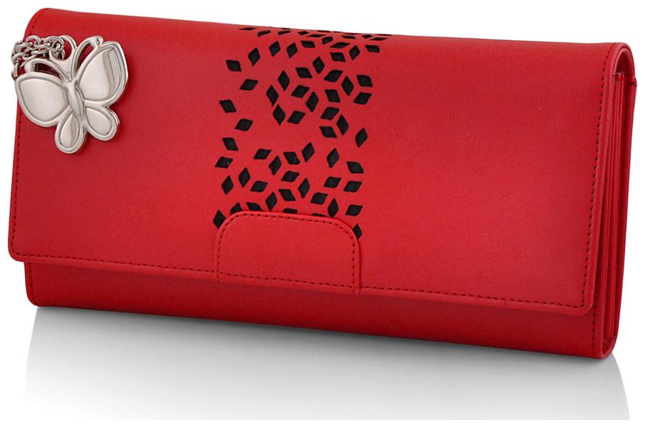 

Butterflies Women Red PU Wallet