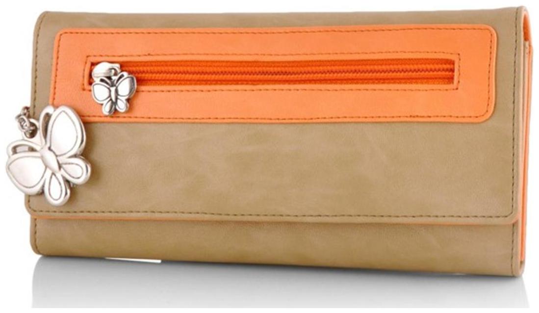 

Butterflies Women Beige PU Wallet