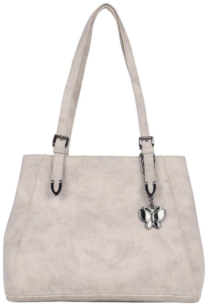 

Butterflies Grey Faux Leather Handheld Bag