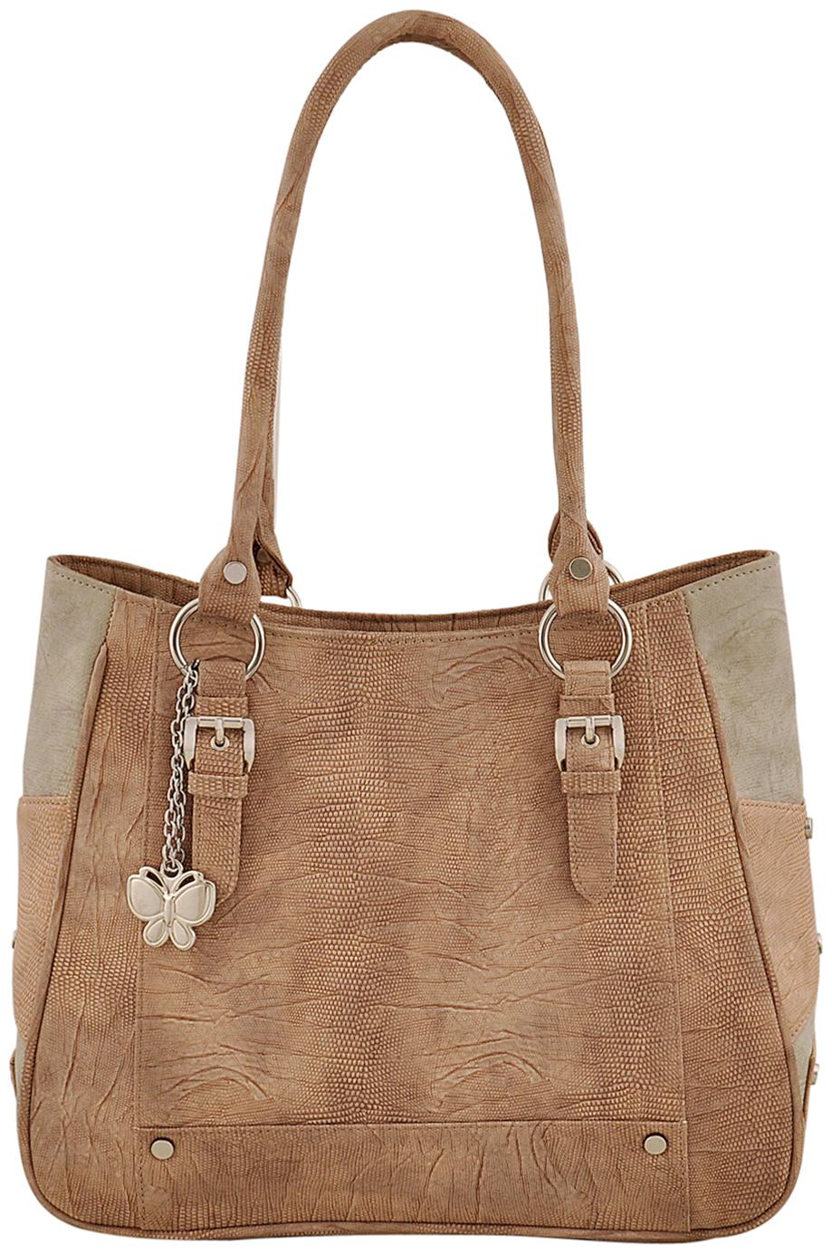 

Butterflies Beige PU Handheld Bag