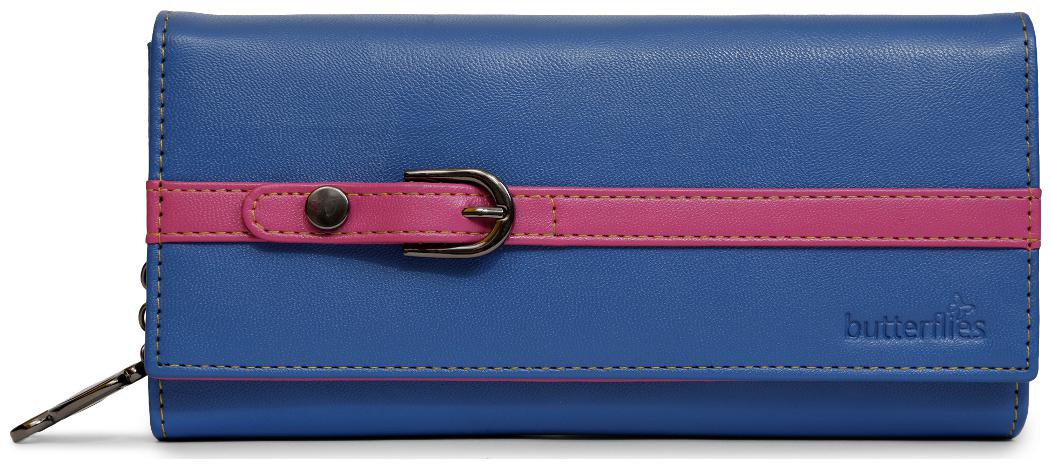 

Butterflies Women Wallet (Blue Pink) (BNS 2421BL)