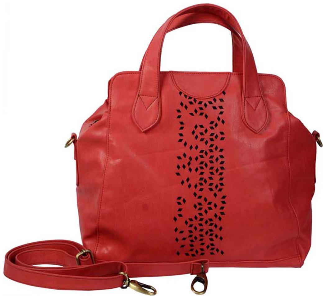 

Butterflies Red Faux Leather Handheld Bag