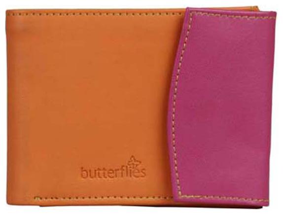 

Butterflies Women Orange PU Wallet