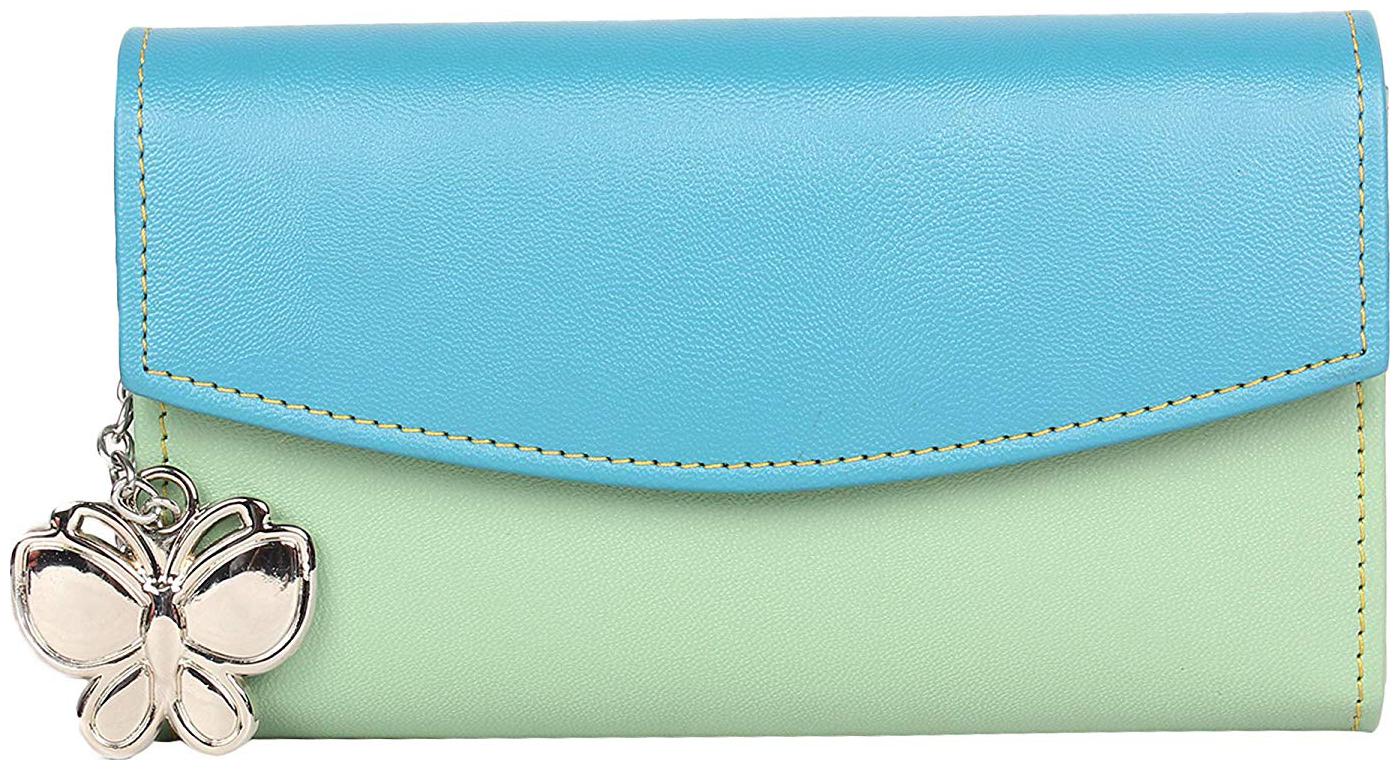 

Butterflies Women Green PU Wallet