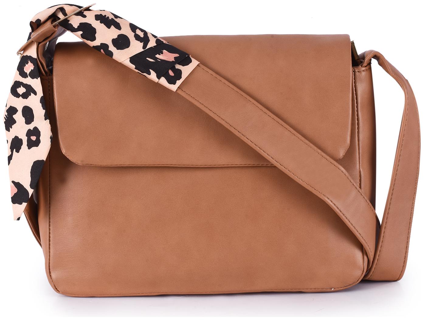 

Butterflies Brown PU Solid Sling Bag