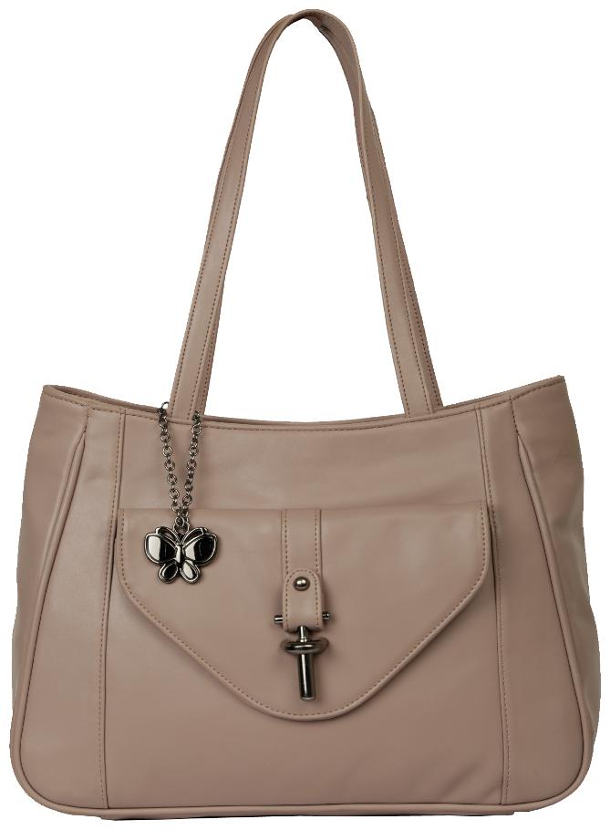 

Butterflies Beige Faux Leather Handheld Bag