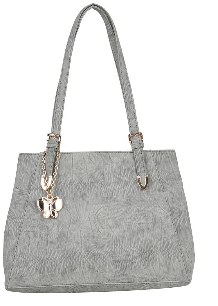 

Butterflies Grey Faux Leather Handheld Bag