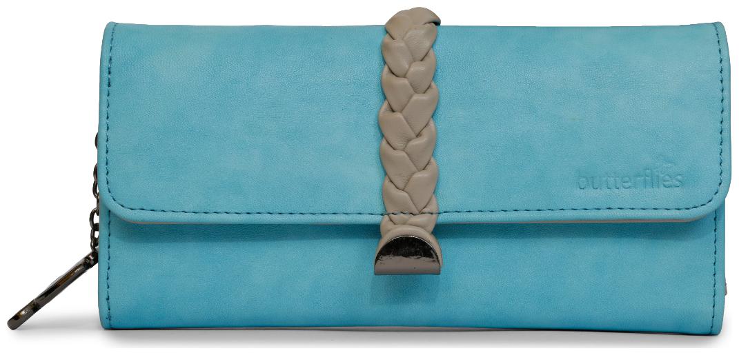 

Butterflies Women Clutch (Sky Blue Cream) (BNS 2420SBL)