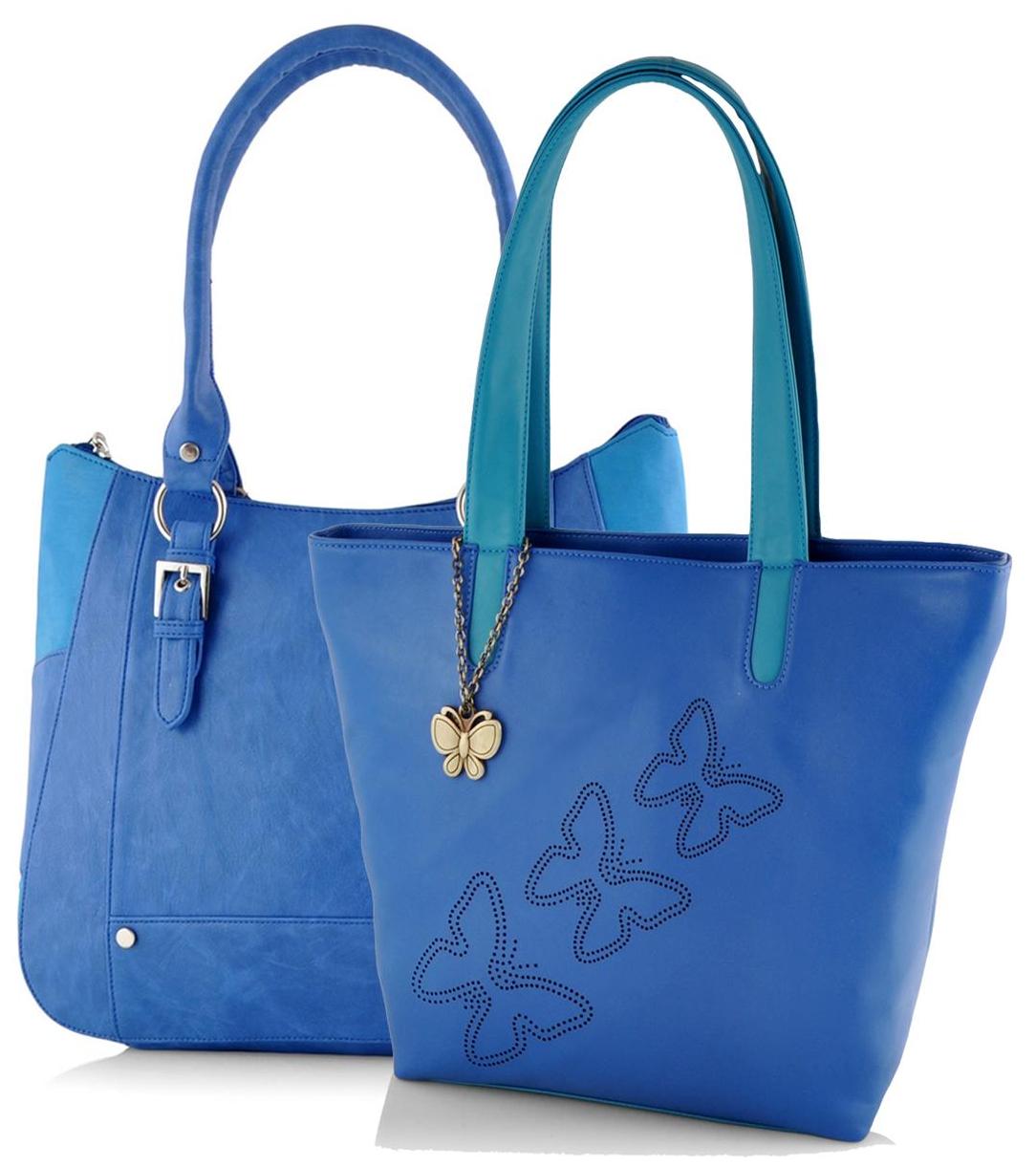 

Butterflies Blue Faux Leather Shoulder Bag